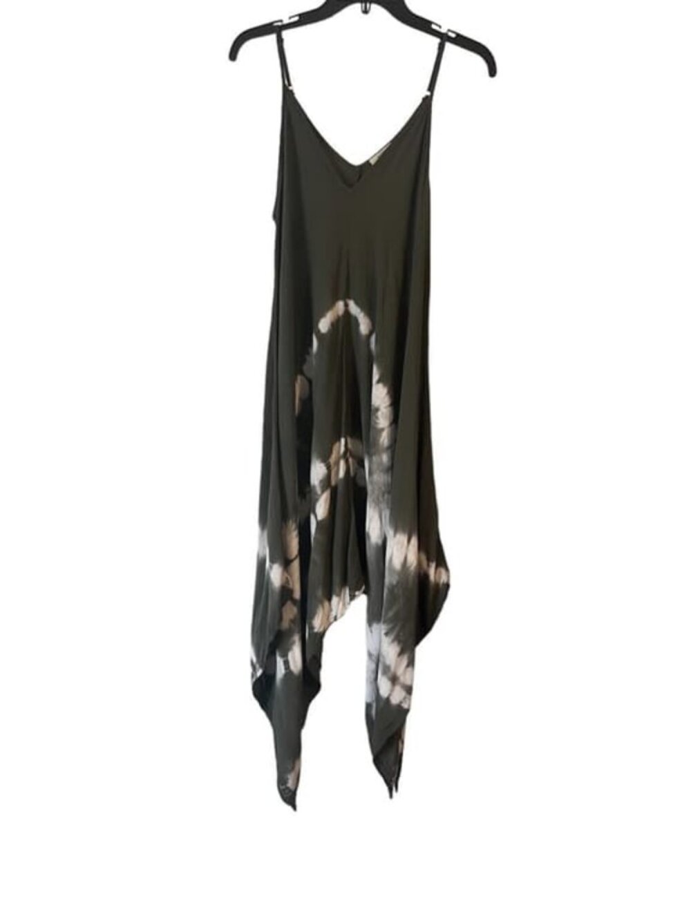 green tie dye dress strap